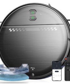 Robot Vacuum and Mop Combo, 2-in-1 Mopping Robot Vacuum Cleaner with 2300Pa Suction, 2.87'' Slim Design, Wi-Fi/App/Voice Control, 3D Obstacle Avoidance&Self-Charging for Hard Floors, Carpets, Pet Hair