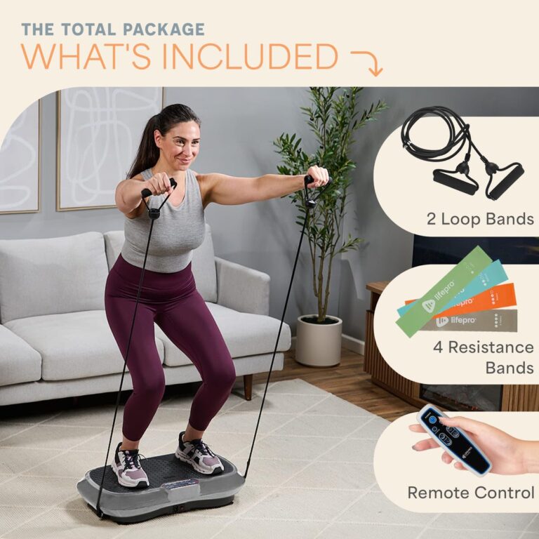 Lifepro Waver Vibration Plate Exercise Machine – High-Intensity Vibration for Muscle Activation, Full-Body Workout Vibrating Platform with Loop Bands, Fitness Equipment for Strength Toning & Fat Loss - Image 3