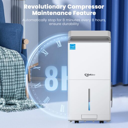 Vellgoo 4,000 Sq.Ft Most Efficient Energy Star 2024 dehumidifier for Basement, 50 Pint 2024 DOE Dehumidifiers for Home Large Room, Intelligent Humidity Control - Image 3