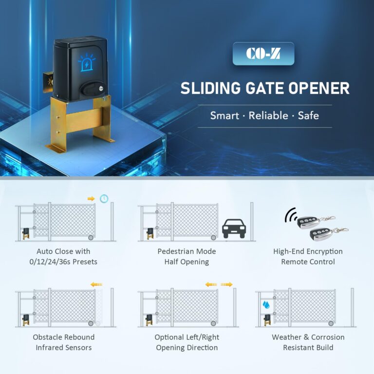 CO-Z APP Smart Automatic Sliding Gate Opener, 280W Electric Gate Opener for Doors up to 1400lb 40ft, Driveway Home Garden Gate Opening System, Gate Complete Kit with Remote Control & IR Sensor - Image 5