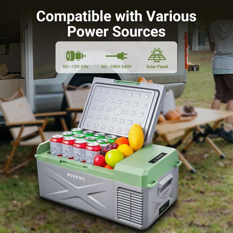 BODEGACOOLER 12 Volt Car Refrigerator, 17.1 Quart Portable Freezer,-4℉-68℉ Car Fridge, Electric Cooler 12/24V DC100-240 Volt AC for Outdoor, Vehicles, Travel, Camping, RV, Home Use - Image 6