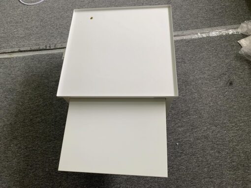 EZ Laundry - Laundry Pedestal for Washer/Dryer, 24" Anti-Vibration Steel Stand with Adjustable Feet Elevates 18", Includes Drain Pan & Hose Pull Out Shelf (White with Shelf) - Image 3