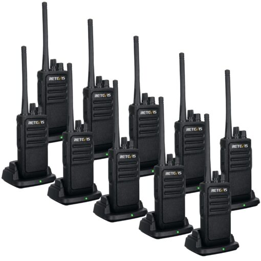 Retevis RT17 Walkie Talkie, Two Way Radio with USB Charging Base, VOX Handsfree Walkie Talkie for Business Healthcare School Restaurant Retail Church(10 Pack)