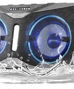 Gemini Sound SoundSplash 400W Floating Waterproof Wireless Bluetooth Speaker, LED Light Show, Dual 8” Woofers & NFC Pairing - Perfect for Pool Parties, Beach, Travel & Home Fun (Gray/Blue)