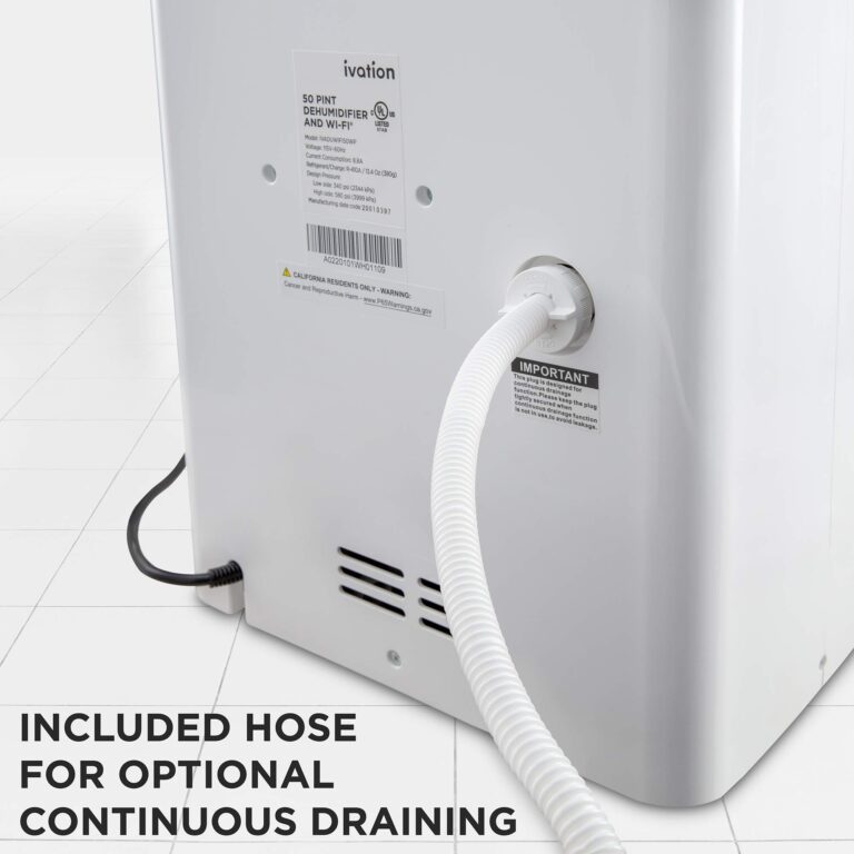 Ivation 4,500 Sq Ft Smart Wi-Fi Energy Star Dehumidifier with App, Continuous Drain Hose Connector, Programmable Humidity, 2.25 Gal Reservoir for Medium and Large Rooms (4,500 Sq Ft) - Image 4