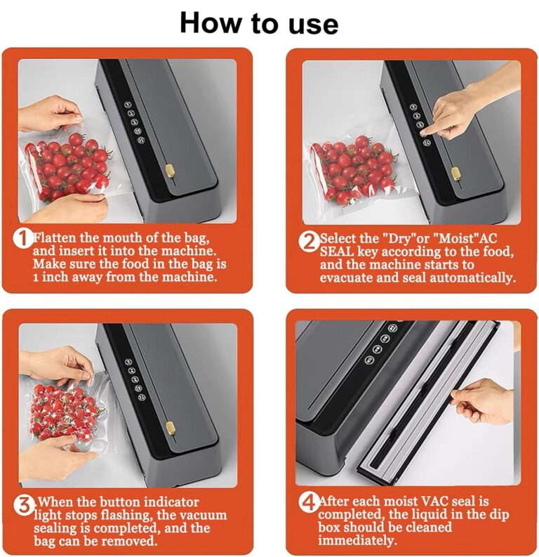 LOKORI 5-in-1 Food Vacuum Sealer Machine, 85Kpa Compact Vacuum Sealer with Precut Bags and Cutter,Automatic Food Saver Sealer for Dry/Moist Food Storage - Image 5
