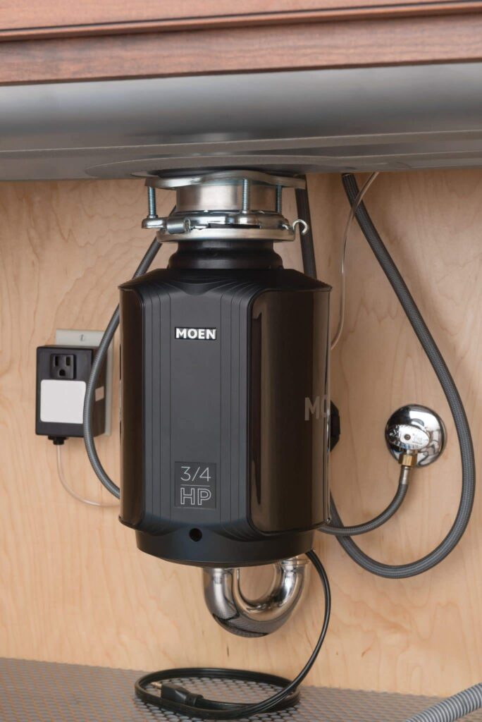 Moen Chef Series 1 HP Continuous Feed Lighted Garbage Disposal & Waste King Garbage Disposal Air Switch Base and Control Unit - ARC-4200,Black - Image 2