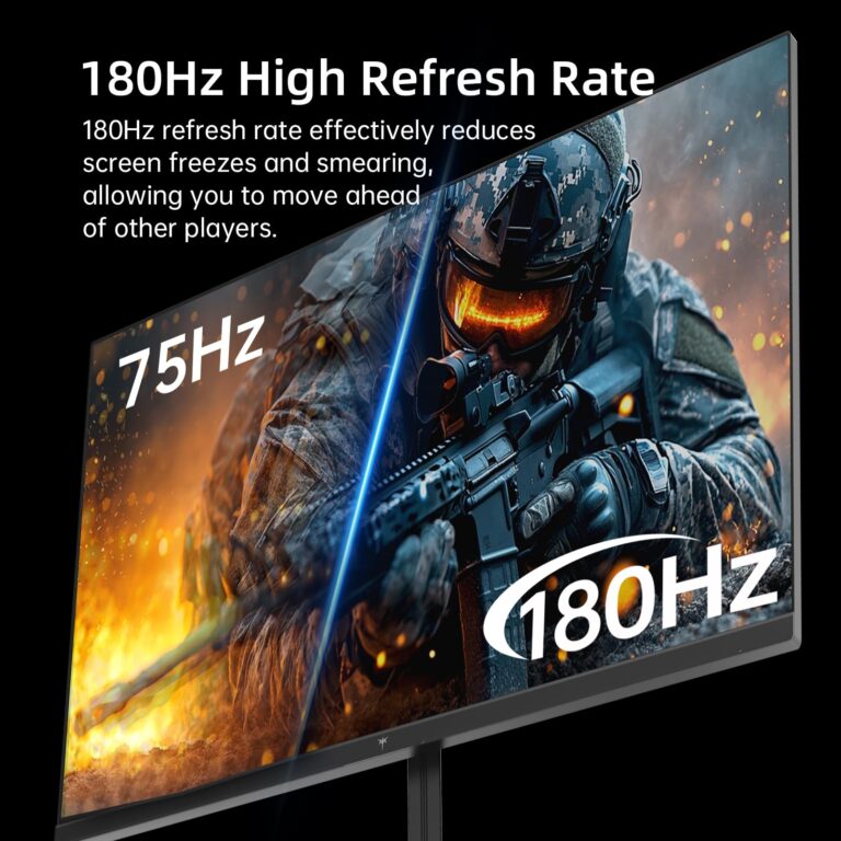 KTC 24 Inch 180Hz Gaming Monitor, 2K QHD Fast IPS PC Gaming Monitor, 1440p 1ms Computer Monitor 144Hz, G-Sync and FreeSync Compatibility, HDR Support, HDMI Displayport, VESA, Q24T09 - Image 8
