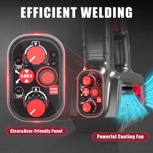 AWT 100A Handheld MIG Welder Machine,110V Flux Core MIG Welder Machine,Portable Gasless MIG Welding Machine,Hand Held Inverter Wire Feed Welder - Image 3