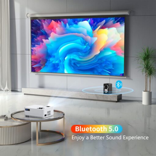 Roconia 5G WiFi Bluetooth Native 1080p Projector, 12000LM Full HD Movie Projector, 300" Display Support 4k Home Theater,Compatible with iOS/Android/XBox/PS4/TV Stick/HDMI/USB (White) - Image 4