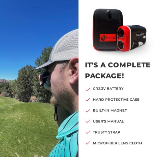 My Golfing Store Eagle Eye Elite Golf Rangefinder with Slope | Precision Laser Range Finder for Golfing | Magnetic Holder | with Batteries | Yardage Measuring Device | Accessories Included - Image 4