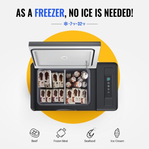 BougeRV 12 Volt Refrigerator 12V Car Fridge 30 Quart Portable Freezer Compressor Cooler Compressor Freezer, 12/24V DC 110~240V AC, -7℉~50℉ for Truck RV SUV (Black) - Image 6