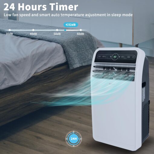 Shinco 12,000 BTU Portable Air Conditioner, Portable AC Unit with Built-in Cool, Dehumidifier&Fan Modes for Room up to 400 sq.ft, with Remote Control, 24 Hour Timer, Installation Kit - Image 3