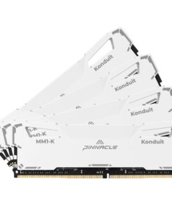 Timetec Pinnacle Konduit 128GB KIT(4x32GB) DDR4 3200MHz PC4-25600 CL16-18-18-38 XMP2.0 Overclocking 1.35V Dual Rank Compatible for AMD and Intel Desktop Gaming PC Memory Module - White