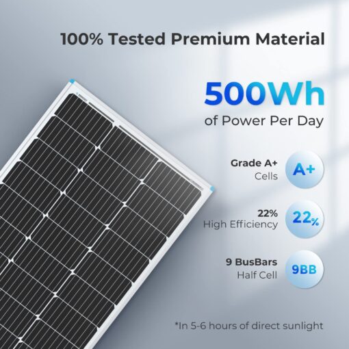 Renogy 100W 12V Solar Panel, Monocrystalline 100 Watt Solar Panel for RV, High Efficiency IP67 Waterproof PV Module for Marine Farm Battery Rooftop Outdoor Trip, Power Kits & Ecosystem - Image 6