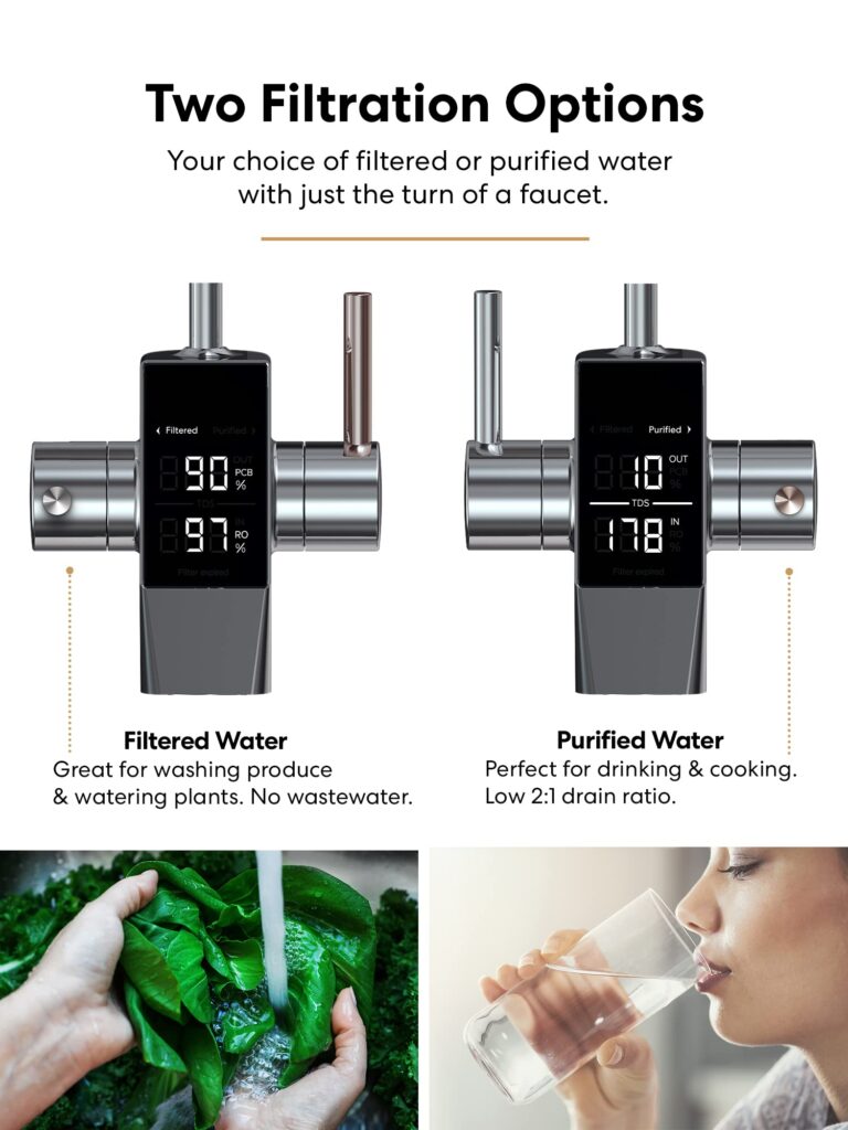 Brio G20-U Reverse Osmosis Water Filtration System, Smart Display Faucet, 700 GPD, 2:1 Pure to Waste, TDS Reduction, Composite & RO Filters, Brown - Image 6
