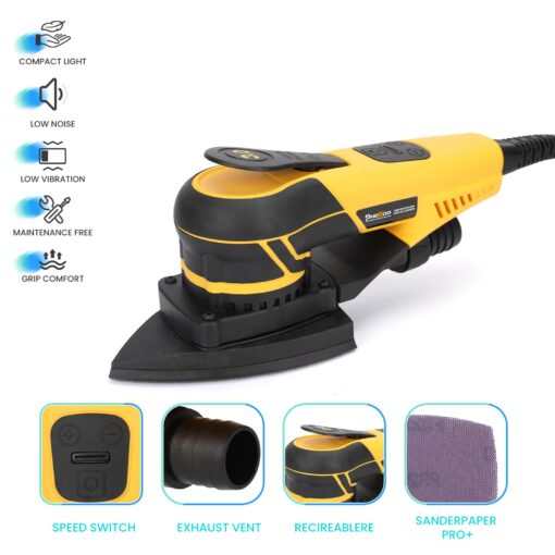 PHENDO 350W 3A Electric Delta Random Orbital Sander Mouse Sander with Pluggable Wire, Sanders for Woodworking, Primary Wood and Panel Processing,3MM - Image 9