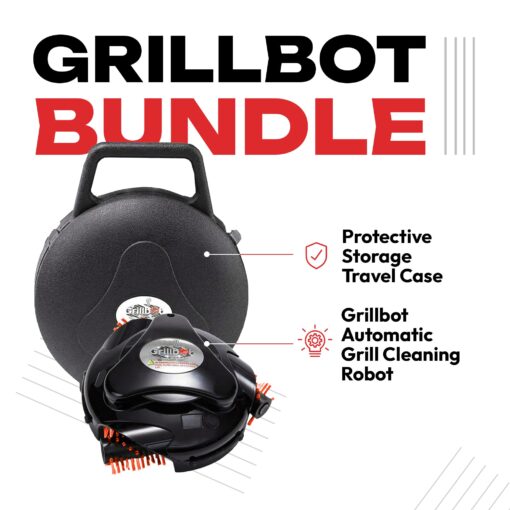 Grillbot Automatic Grill Cleaning Robot with Nylon Brushes, BBQ Grill Cleaner, Grill Brush, Grill Scraper, BBQ Accessories (Black Grillbot + Carry Case) - Image 9
