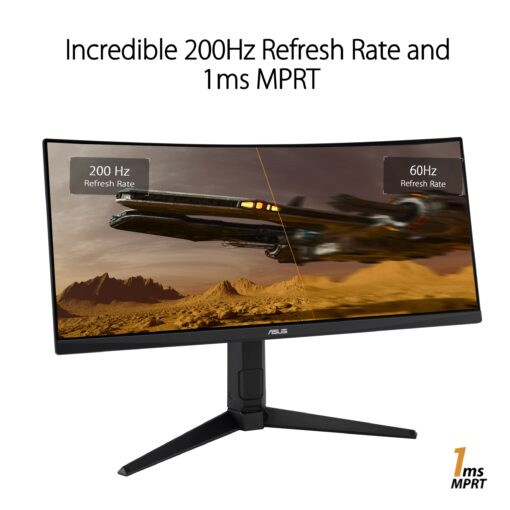 ASUS TUF Gaming 30” 21:9 1080P Ultrawide Curved HDR Monitor (VG30VQL1A) - WFHD (2560 x 1080), 200Hz (Supports 144Hz), 1ms, Extreme Low Motion Blur, FreeSync Premium, Eye Care, DisplayPort, HDMI,Black - Image 13