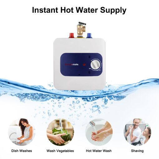 thermomate Mini Tank Water Heater Electric, 1.32 Gallons Small Under Sink Water Heater for Point of Use Instant Hot Water 110V 120V, Wall or Floor Mounted, UL Listed ES150 - Image 5