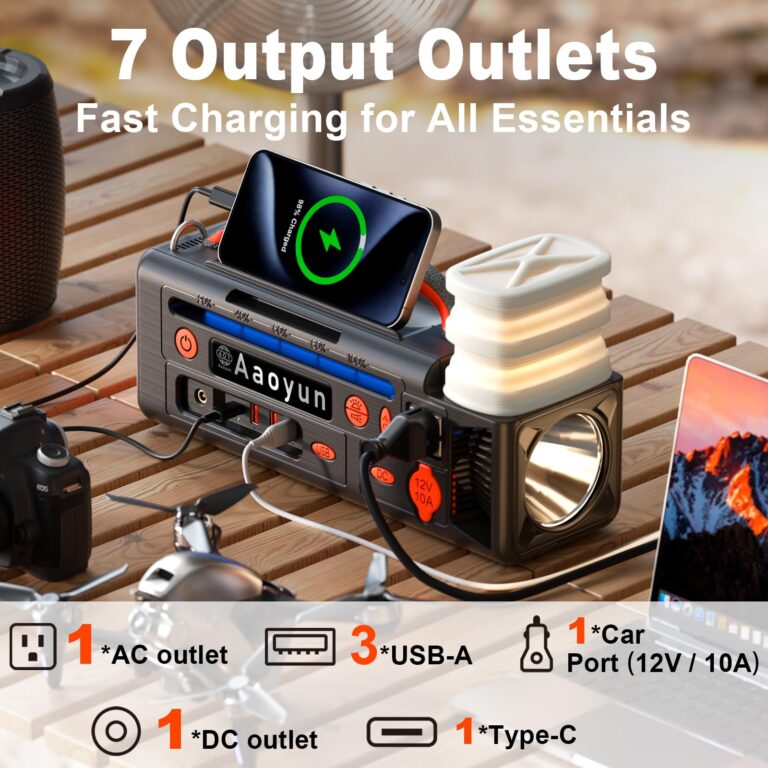 Aaoyun Portable Power Station 300W, 296Wh Solar Generator with 100W USB-C In/Output, Night Light & LED Flashlight, Compact Camping Battery with Strap for Outdoor CPAP Home Backup Emergency - Image 8