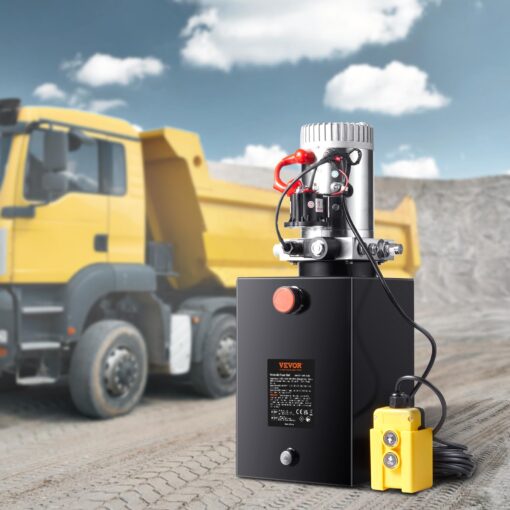 VEVOR DC 12 V Hydraulic Pump, Capacity Approx. 19 L Hydraulic Control Unit with Single Action, Oil Flow Approx. 3.44 L/min Maximum Pressure of 22 MPa, Pump for Hoist Car Truck Garage Trailer - Image 3