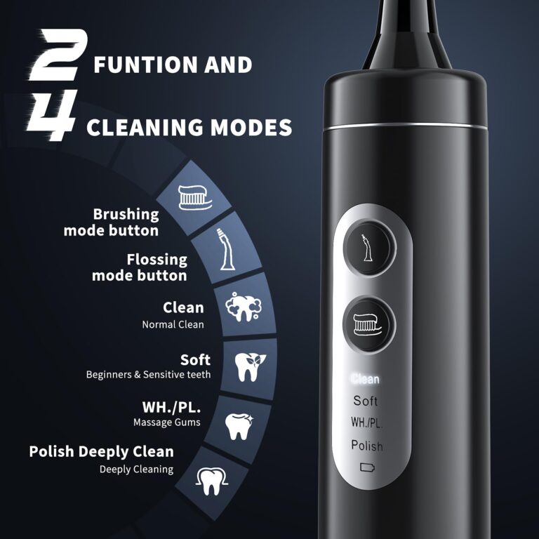Binzls Electric Toothbrush with Water Flosser, 2 in-1 Teeth Cleaning Kit with 4 Modes, Portable for Travel and Home, Oral Dental Care Fsa Hsa - Image 5