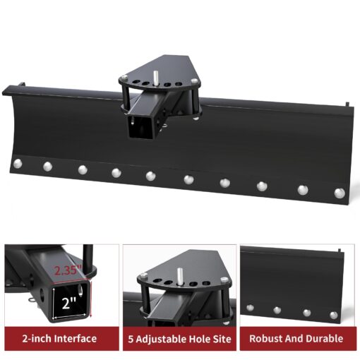 YITAMOTOR ATV/UTV Scrape Blade Implement 42" Tow Behind Box Scraper 2" Inside Diameter Fits ATV/UTV Manual Implement Lift - Image 7