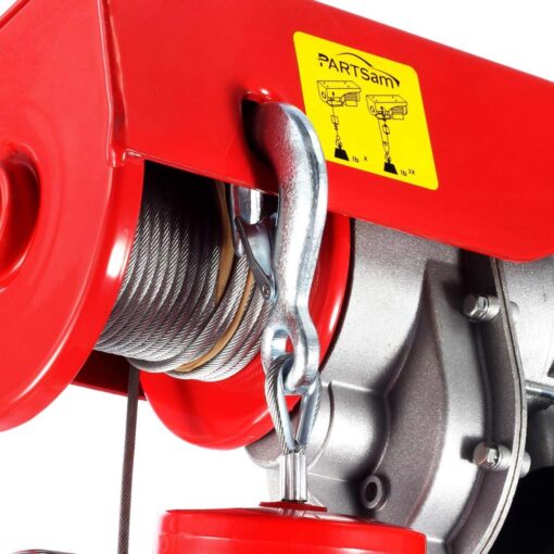 Partsam Electric Hoists 1320lbs Automatic Lift Cable Hoist with Wireless Remote Control 110V Overhead Crane Garage Ceiling Pulley Winch w Towing Strap Sling, Electric Wire Rope Hoist,38ft Lift Height - Image 2
