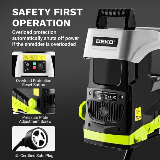Electric 15-Amp Wood Chipper Shredder: 2800W 1.77-Inch Cutting Diameter Garden Leaf Mulcher with Wheels, Safety Locking Knob, 50L Collection Bag, Double Sided Blade System for Branches, Leaves, Waste - Image 5