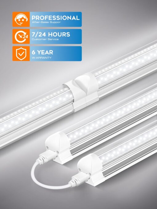 ELEKICO 8ft Led Shop Light, Super Bright 100w 5000k 15000lm 8' Led Shop Lights 8ft, Linkable 96" 8 Foot Shop Light 8 Ft for Garage Warehouse Factory Barn Garage 10pack - Image 4