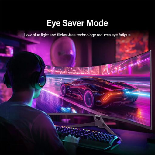 Gawfolk 34 Inch Ultrawide Curved Gaming Monitor, 1500R PC Screen 165hz UWQHD 3440x1440, Curved Computer Screen with FreeSync,Support Wallmount 75x75mm - Image 2