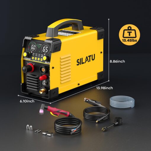 SILATU 65Amps Plasma Cutter, Large LED Display, Non-Touch Pilot Arc, Air Sensor Technology, 110/220V Dual Voltage IGBT Inverter Plasma Cutter Machine, 14mm Clean Cutting Thickness - Image 2