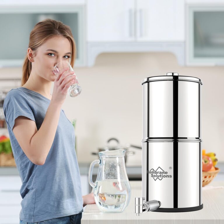 Membrane Solutions UV Countertop Water Filtration System, Stainless Steel 2.25G Gravity Water Filter with 3 Pack 0.1-Micron UF Filters, for Home, Camping, and RVing (U3P) - Image 5