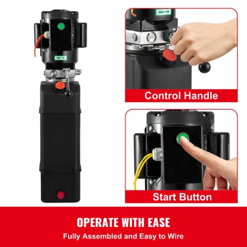 Happybuy Hydraulic Pump, 4 Gallon Hydraulic Motor for Single Phase Car Lift, 3450 RPM, 208-230 Volt, 2 HP Portable Vehicle Lift & Power Press - Image 7