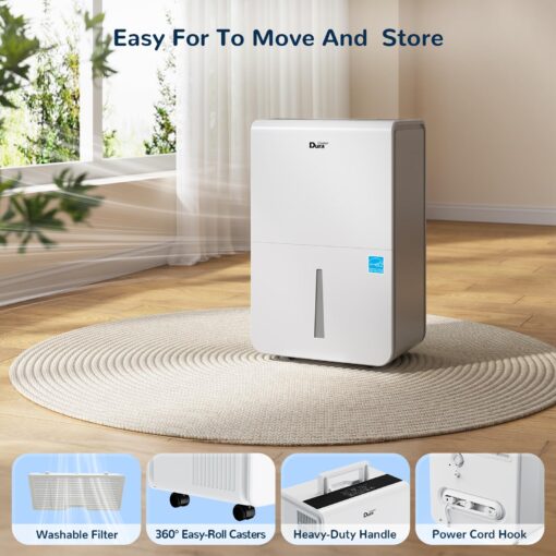 Dehumidifier For Basement with Energy Star Certified, Dehumidifiers with WiFi For Medium to Large Rooms,White - Image 5