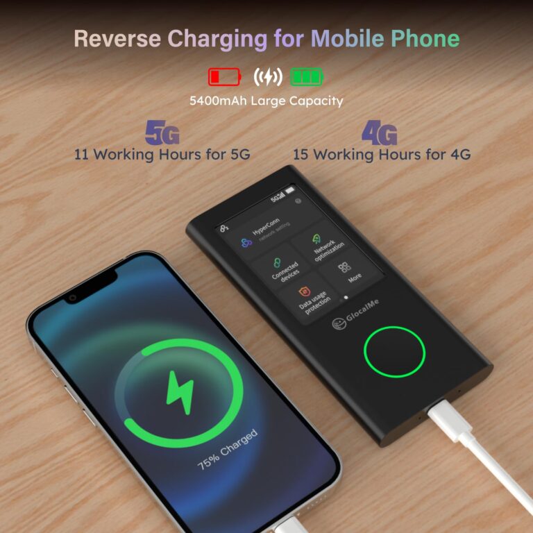 GlocalMe Numen Air 5G Mobile Hotspot, Portable WiFi Hotspot for Travel in 200+ Countries, Ultra High Speed Hotspot Device with Global 1.1GB Data, No SIM Card Required, 16 Connected Devices - Image 5