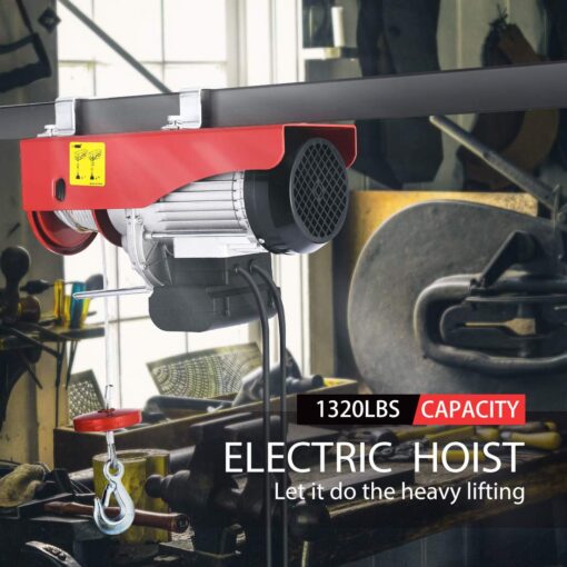 VIVOHOME Electric Hoist, 110V 1320 Lbs Winch with Remote Control, Zinc-Plated Steel Wire Hoist for Garage, Warehouses, Factories 38ft Lifting Height with Emergency Stop Switch ETL Listed - Image 7