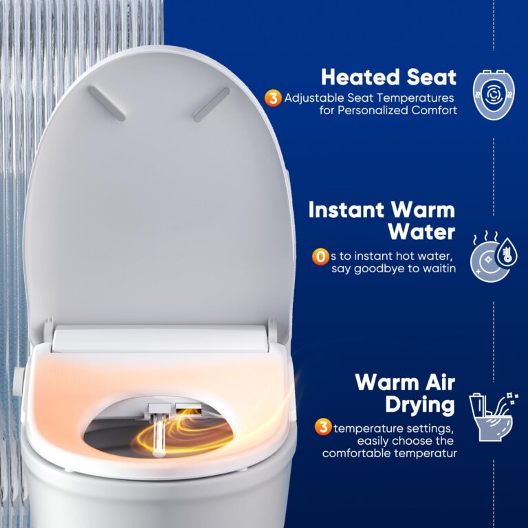 Bidet Toilet Seat Oval Smart Electric Heated Toilet Seat with Warm Water & Dryer, Feminine & Child Wash, Self-Clean Stainless Steel Nozzle, Adjustable Water Pressure, Slow Close Lid - Image 4