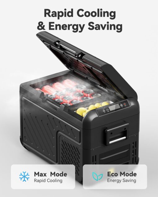 WOLFBOX 12V Portable Refrigerator, 26 Quart Car Fridge, RV Car Refrigerator with 12/24V DC 100/240V AC, Electric Cooler for Car, Camping, Travel and Home Use, APP Control - Image 5