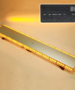 CFLMYYXGS 12V-24V 55" Inch 104 LED 26 Strobe Patterns Emergency Warning Amber LED Light bar Wrecker Beacon Vehicles Security Law Snowplow Tow Trucks Crane Flashing Lights