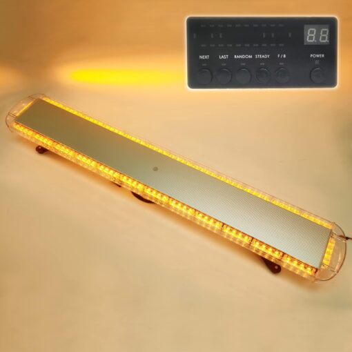 CFLMYYXGS 12V-24V 55" Inch 104 LED 26 Strobe Patterns Emergency Warning Amber LED Light bar Wrecker Beacon Vehicles Security Law Snowplow Tow Trucks Crane Flashing Lights