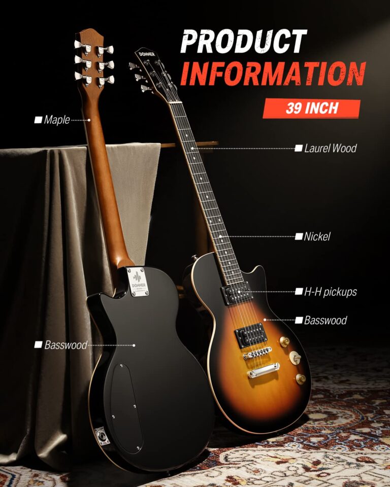 Donner 39 Inch LP Electric Guitar Solid Body Beginner Kit Sunburst Full Size, with Bag, Strap, Cable, for Beginner,DLP-124S - Image 6