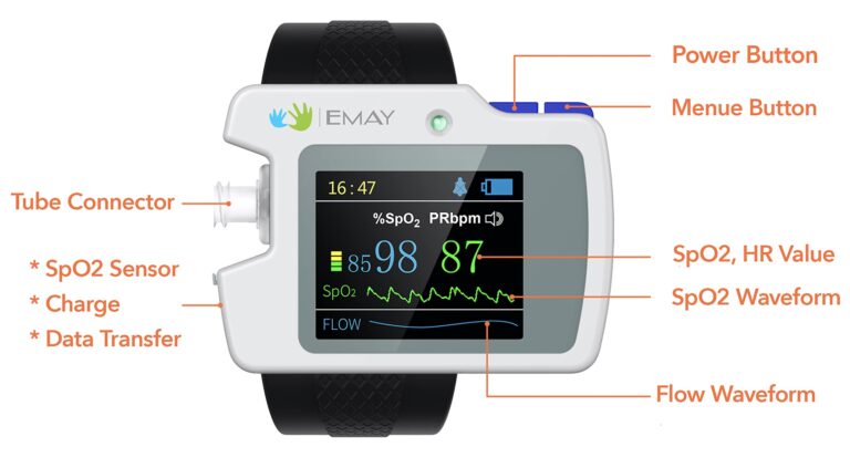 EMAY SleepO2 Pro - Wrist Pulse Oximeter with SpO2 & Flow Tracking Overnight | Wrist Sleep Oxygen Monitor for Blood Oxygen Levels & Flow Recording Continuously | Gets Overnight Report with ODI & AHI Data | Comes with PC Software - Image 6