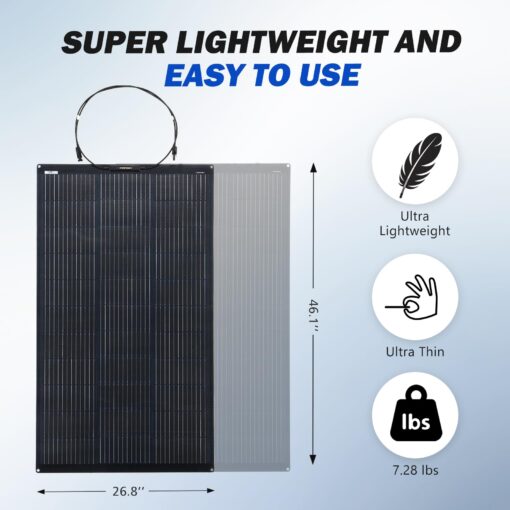 ATEM POWER 150W Flexible Solar Panel 245° Bendable 12V Monocrystalline Portable Solar Charger with Uneven Surfaces Lightweight for RV Tent Roof Boat Cabin onfppt Marine Camping - Image 5