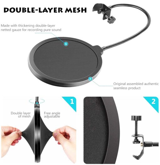HYPERX Latest Quadcast USB Condenser Microphone Bundled with GalliumPi Popfilter Accessories - Image 5
