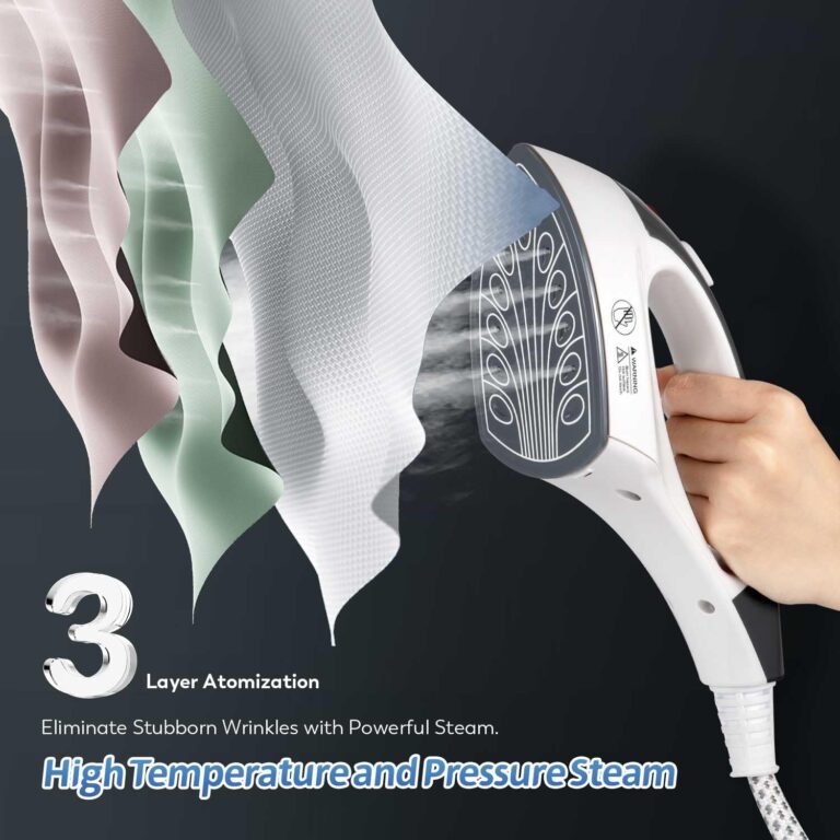 Hapyvergo Standing Garment Steamer for Clothes Suitable For All Fabric Types, Flat Hanging Iron Rapid Heats in 25s for 1 Hour Powerful Steam, with Garment Hanger, ironing board, Ironing Gloves - Image 3