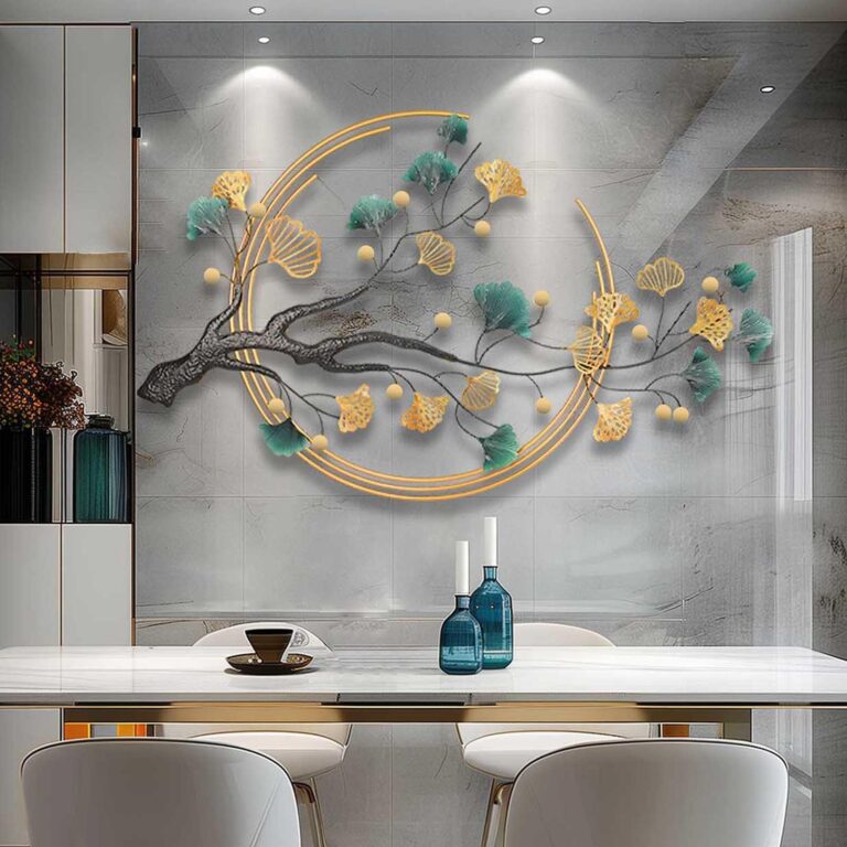 Metal Wall Art Decor For Living Room, 59" Ginkgo Leaf Wall Decor, Adornos Pare Sala Modernos, 3D Gold Wall Art Decorations, Large Modern Metal Wall Sculptures For Living Room Dining Room Bedroom (ginkgo leaf) - Image 9