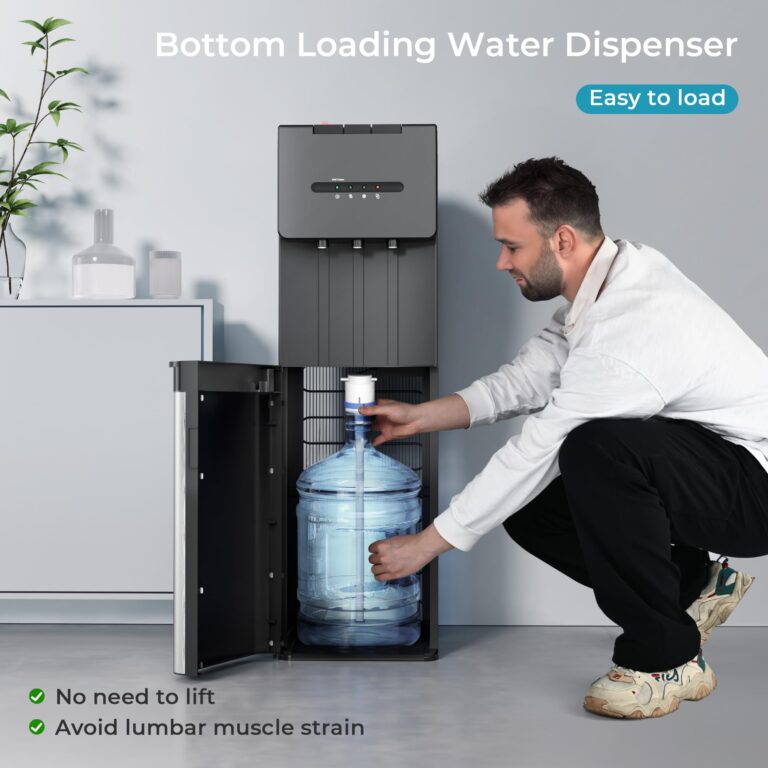 Euhomy Self-Cleaning Bottom Loading Water Dispenser, 3 Temperatures - Cold/Hot/Warm, with Child Lock, Display Light, Suitable for Apartments, Schools, Companies, Black - Image 3