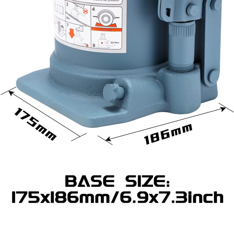 BAOSHISHAN 12 Ton High Lift Bottle Jack 9.25" to 23.23" Lifting Range Heavy Duty Double Ram Hydraulic Truck Jack Welded Jack - Image 3
